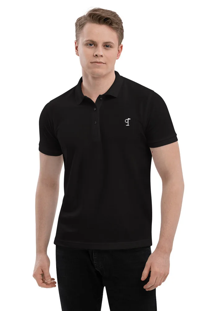 The Ninth Polo in black, offered in sizes S to 5XL