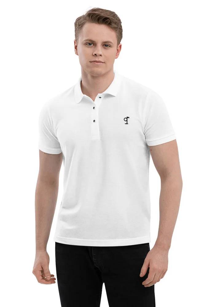 The Ninth Polo in white, a relaxed pique polo