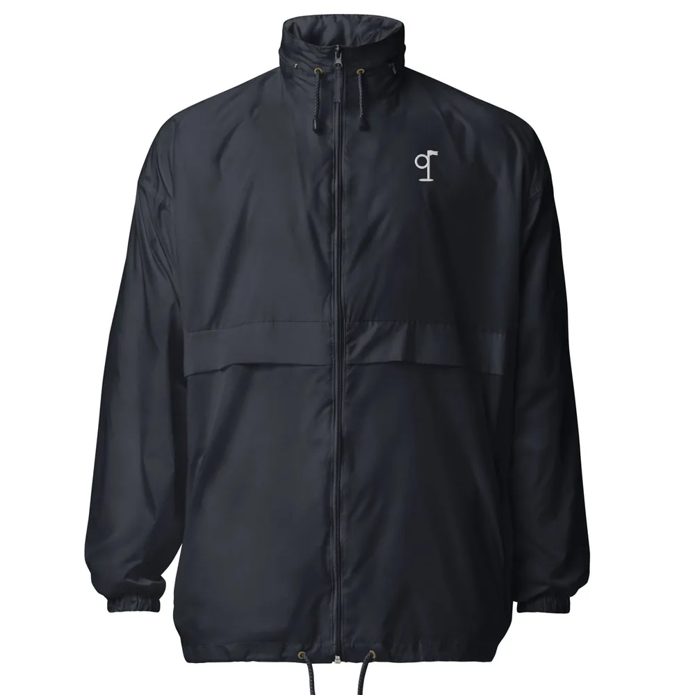 The Turn Windbreaker in navy, a light full-zip shell