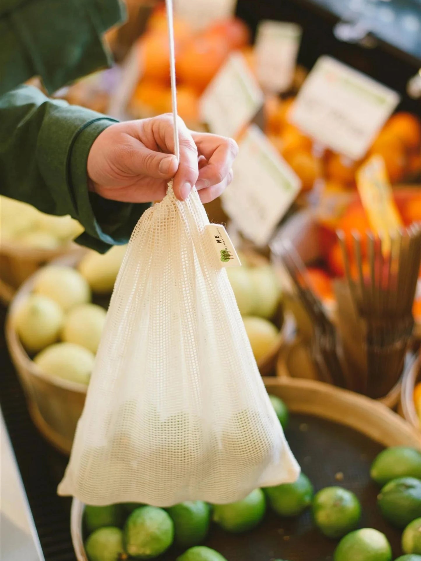 Reusable Cotton Mesh Produce Bags