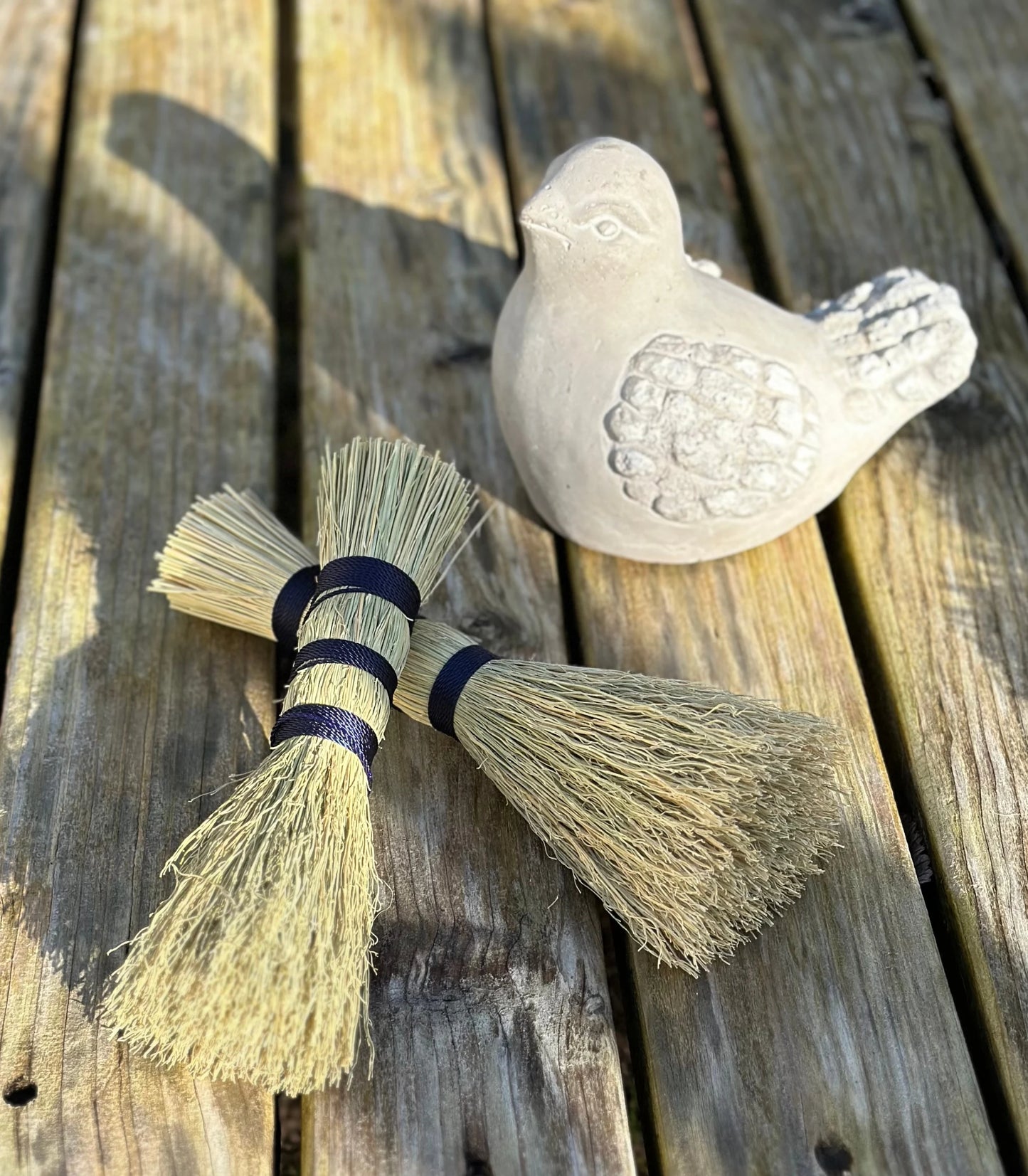 Natural Broomcorn Cast Iron Pot Scrubber or Mini Whisk Broom