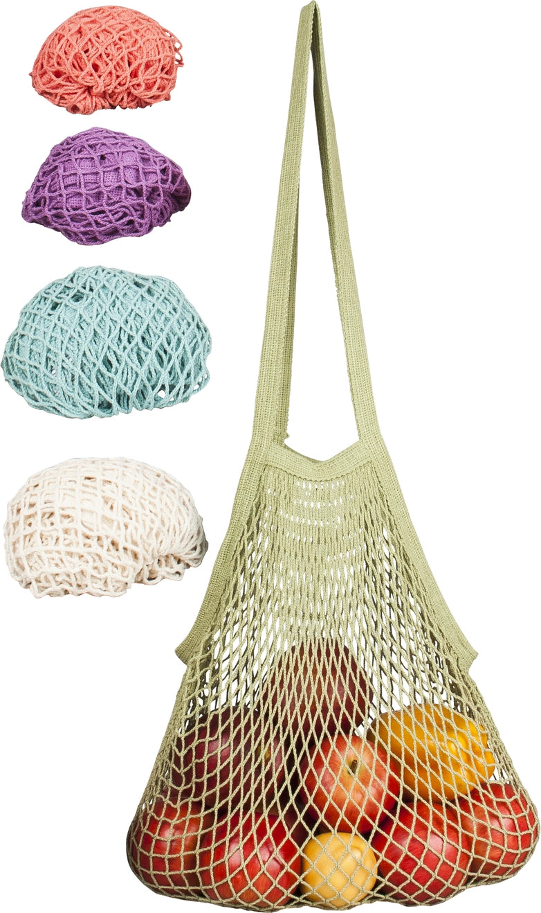 Pastels Long Handled Cotton String Market Bag, Singles or Set of Five