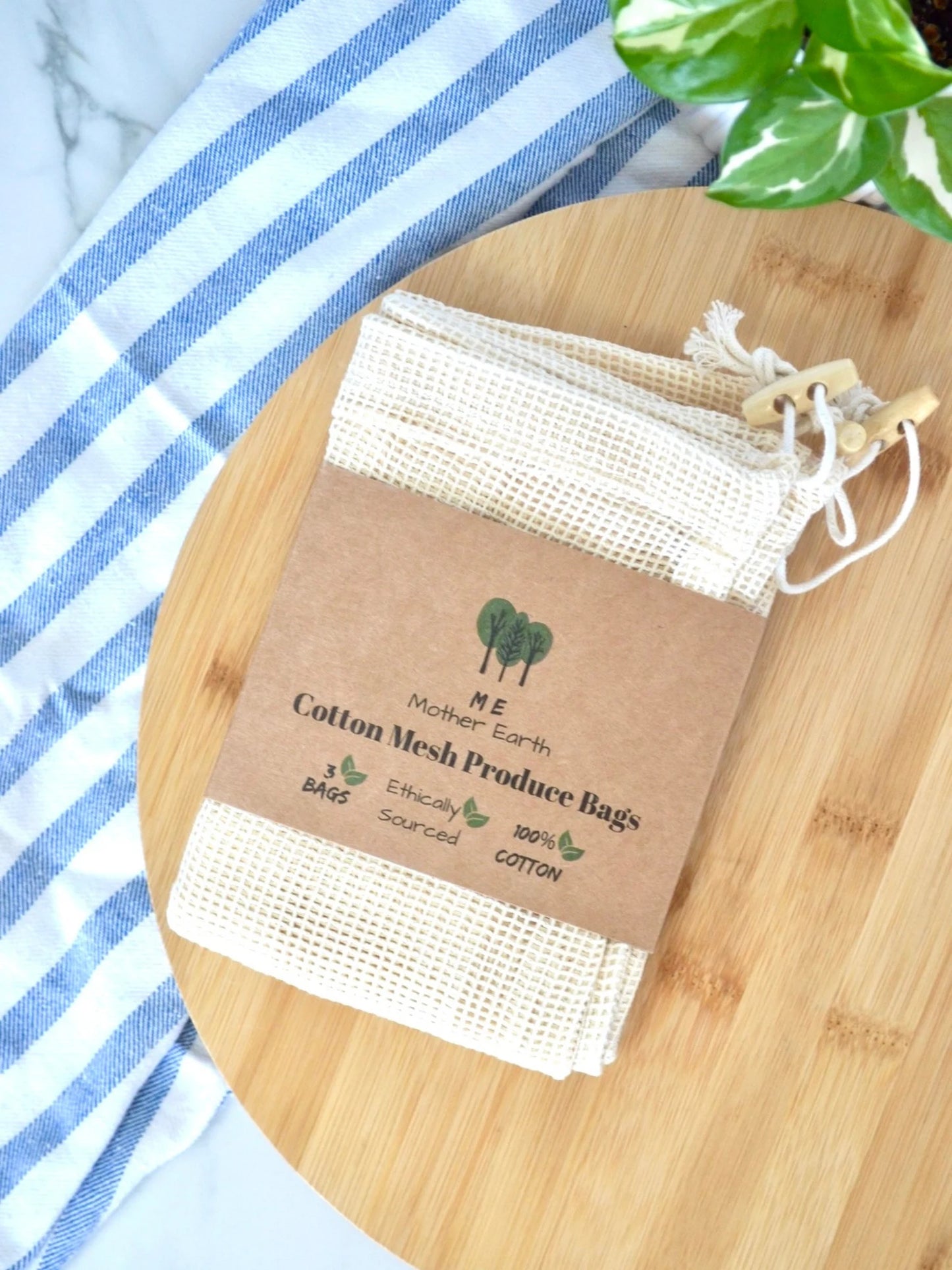 Reusable Cotton Mesh Produce Bags