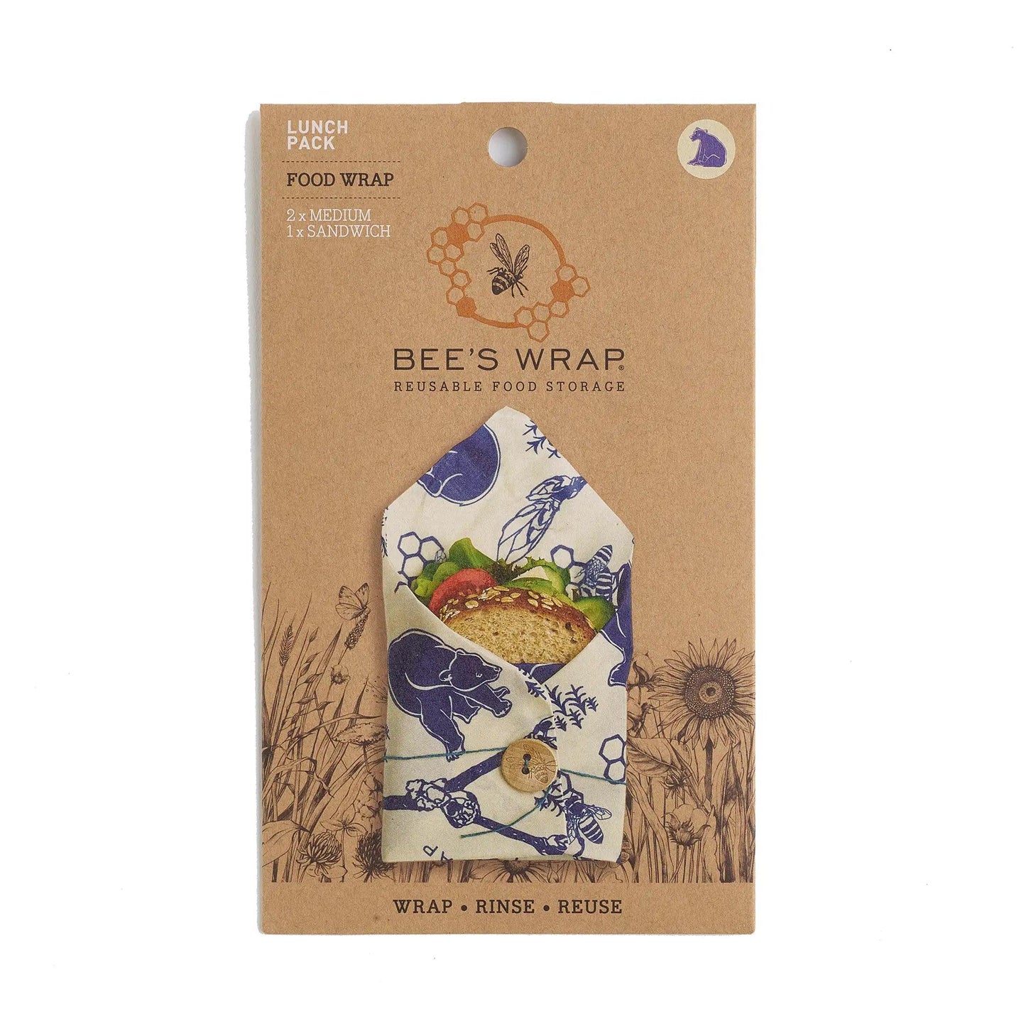 Food Wraps, Organic Cotton & Beeswax, 3-Piece - Ninth & Pine