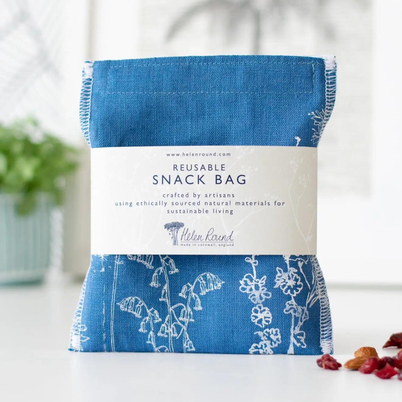 Reusable Snack Bag Linen - Indigo - Ninth & Pine