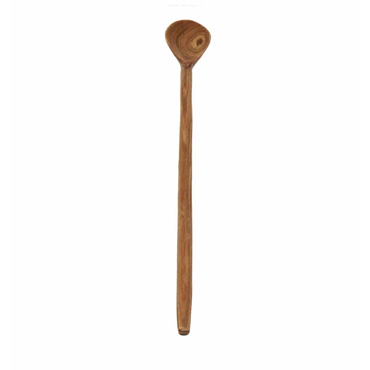Iced Tea Spoon | Hand-carved Olive Wood Long Spoon - Ninth & Pine