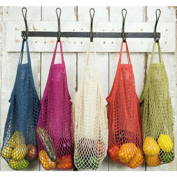 Earth Tones Short Handled Cotton String Market Bags | Reusable Bag - Ninth & Pine