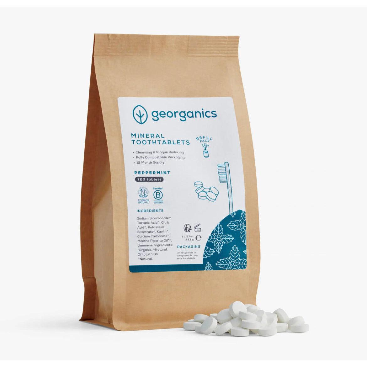 Georganics Mineral Tooth Tablets 12 Month Refill - Peppermint - Ninth & Pine