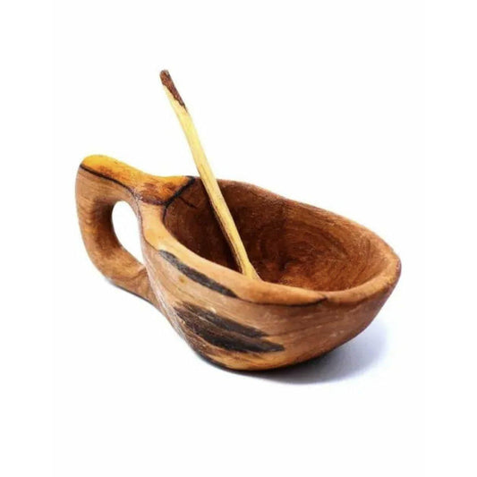 Reclaimed Olive Wood | Wooden Salt Pot with Handle - Ninth & Pine