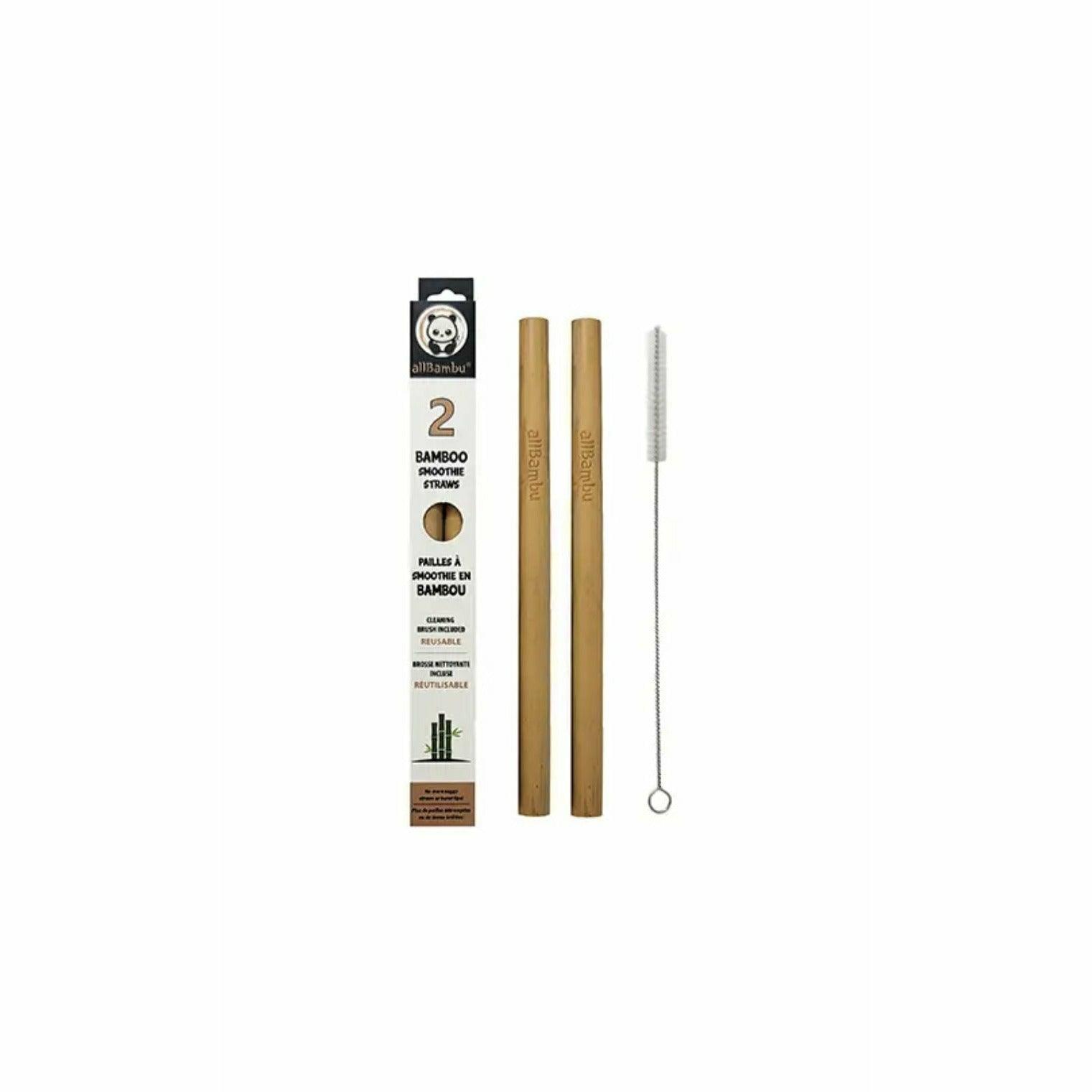 Bamboo Smoothie Reusable Straw - Pack of 2