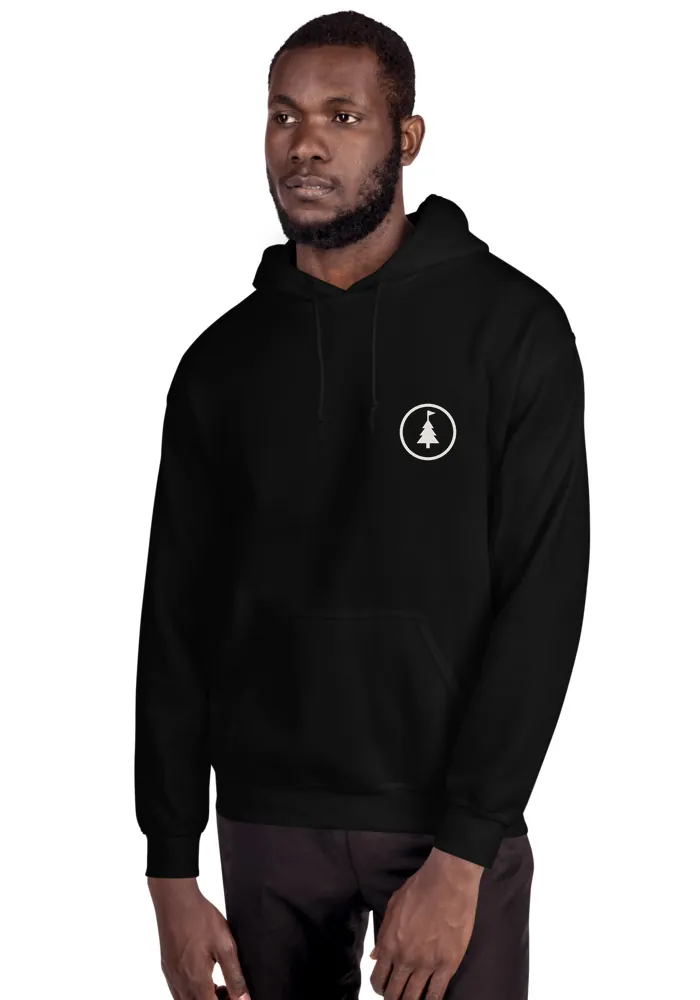 Clubhouse Hoodie in Black, product mockup